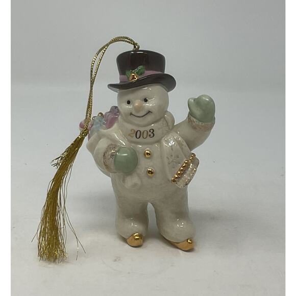 Lenox Classics Christmas Ornament 2003‎ Snowman Skating Into The Holidays - Picture 1 of 15